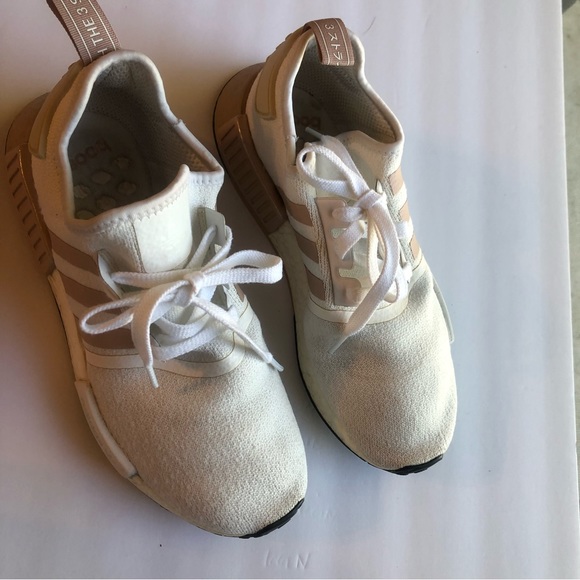 Adidas NMDR1 Shoes Art EE174 womens SZ 9 women’s white blush 3stripe - Picture 4 of 7